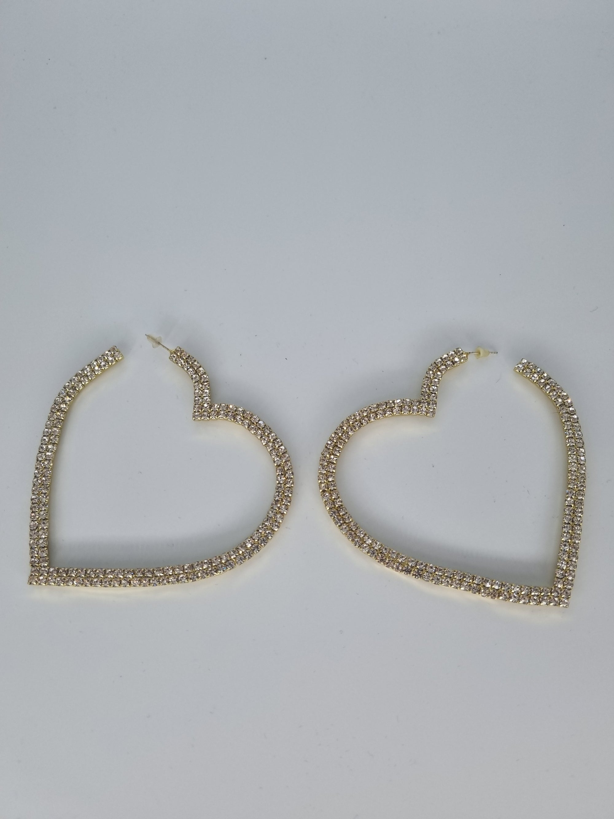 Stud Diamante Heart Earrings