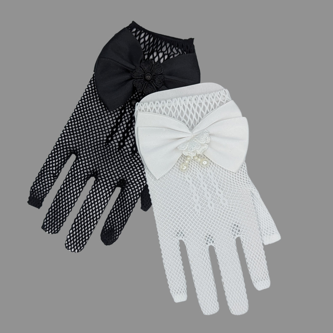 Bow Fishnet Gloves