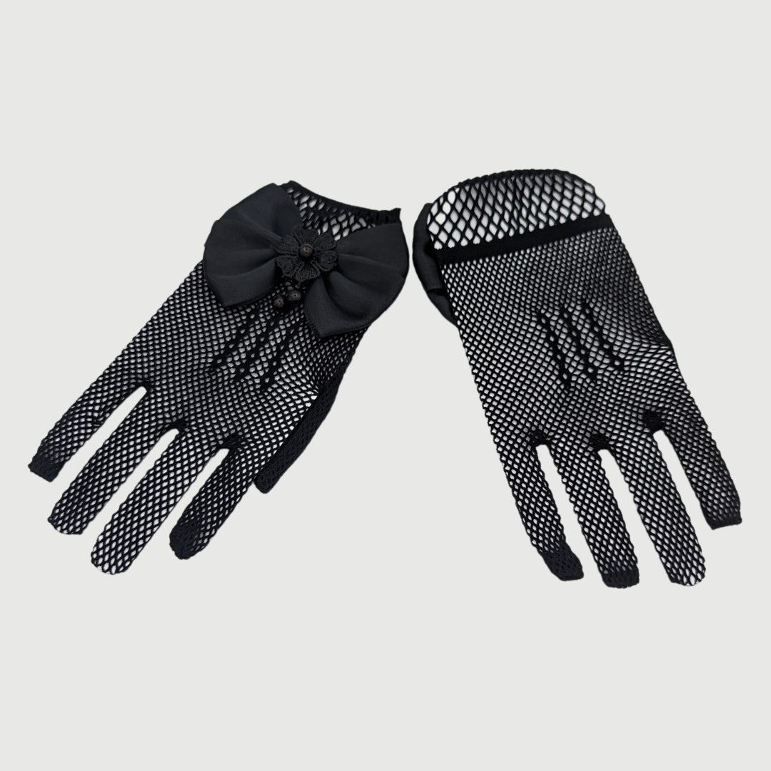 Bow Fishnet Gloves